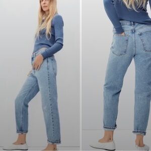 Everlane relaxed, straight, fit, organic cotton jeans